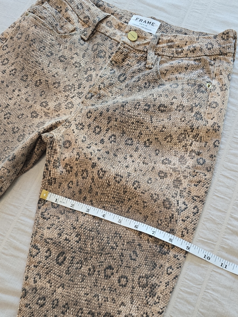 Frame Denim Le Crop Snake Print Denim Women's Size 25 - Picture 13 of 15